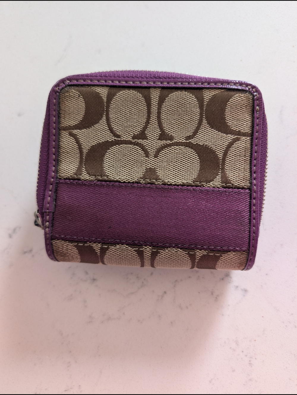 Coach Purple and Brown Bifold Wallet - Picture 2 of 10